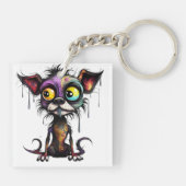Halloween Welpe #4 Digitale Kunst Schlüsselanhänger (Rückseite)