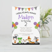 Halloween-Welpen - Einladung zum Geburtstag (Stehend Vorderseite)