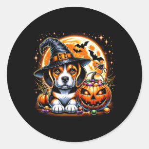 Halloween-Welpen-Hund-T-Shirt1 Runder Aufkleber
