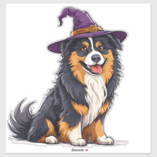 Halloween-Welpenkostüm Süßer Hund im Hexenstil Aufkleber