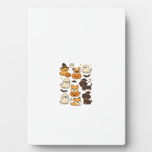 Halloween Welpenliebe � Kawaii Hunde Kunst Klassis Fotoplatte