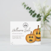 Halloween-Werbepumpen QR-Code Postkarte (Stehend Vorderseite)