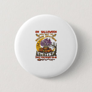 Halloween Werde Alles Kessel Katze Geist Kürbis Button