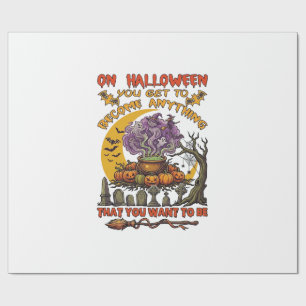 Halloween Werde Alles Kessel Katze Geist Kürbis Geschenkpapier