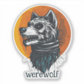 Halloween Werewolf Aufkleber (Vorderseite)