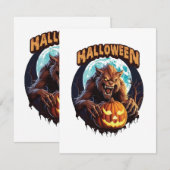 Halloween Werewolf Begleitkarte (Vorne/Hinten)