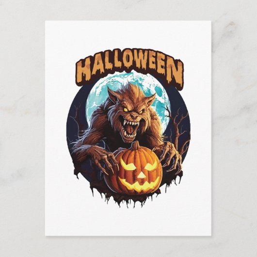 Halloween Werewolf Begleitkarte (Vorderseite)