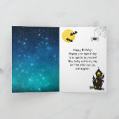 Halloween Werewolf Blue Happy Birthday Karte (Innenseite)