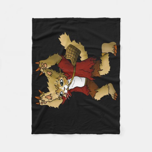 Halloween Werewolf Cat Fleecedecke (Vorderseite)