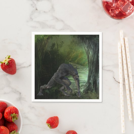 Halloween Werewolf Dark Forest Serviette (Beispiel)