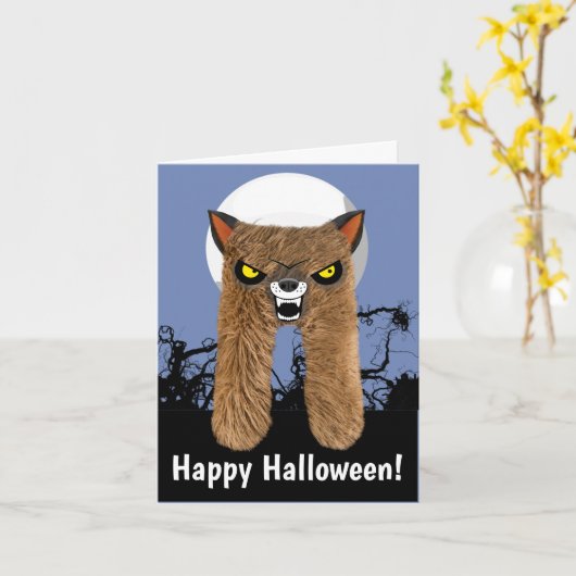 Halloween Werewolf Greeting Karte (Gelbe Blume)