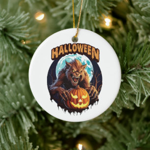 Halloween Werewolf Keramik Ornament