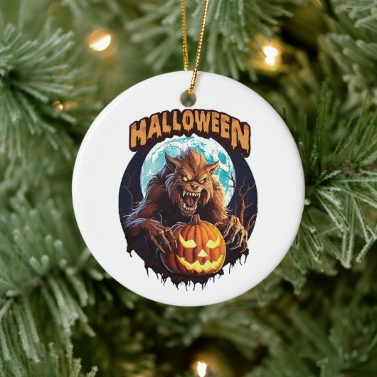 Halloween Werewolf Keramik Ornament (Baum)
