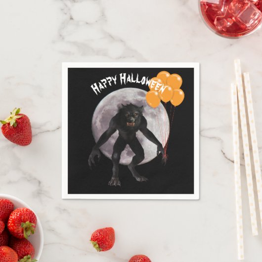 Halloween Werewolf mit Balloons Serviette (Beispiel)