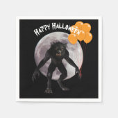 Halloween Werewolf mit Balloons Serviette (Vorderseite)