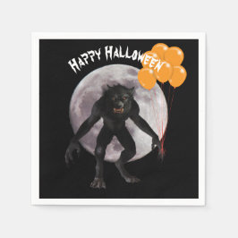 Halloween Werewolf mit Balloons Serviette