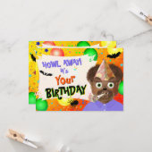 Halloween Werewolf Monster Geburtstag Karte (Vorderseite/Rückseite Beispiel)