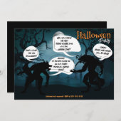 Halloween Werewolf-Party Einladung (Vorne/Hinten)