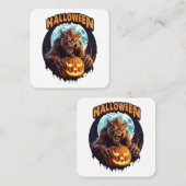 Halloween Werewolf Quadratische Visitenkarte (Vorne/Hinten)