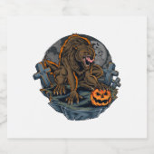 Halloween Werewolf Schaumweinetikett (Einzelnes Label)