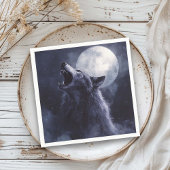 Halloween Werewolf Wolf Howling Moon Serviette