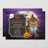 Halloween Werewolf zum Geburtstag Einladung (Vorne/Hinten)