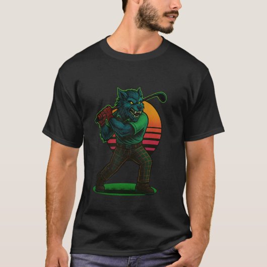 Halloween Werwolf Golfen T-Shirt (Vorderseite)