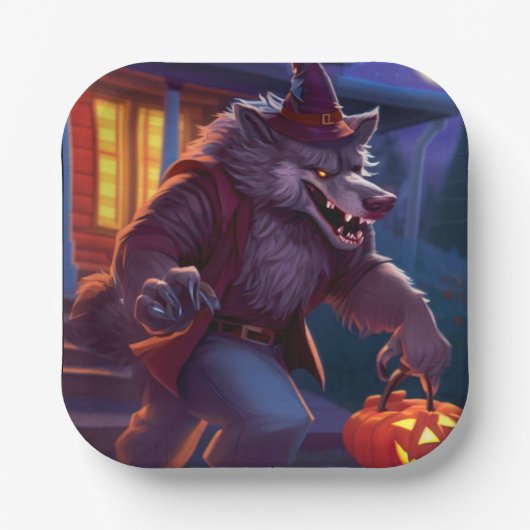 Halloween/Werwolf/Herbst/Herbst Pappteller (Vorderseite)
