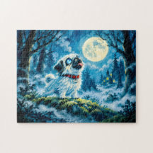 Halloween Werwolf Mops mit Mondgeheul