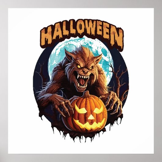 Halloween-Werwolf Poster (Vorne)