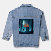 Halloween Werwolf und Kürbis Jeansjacke (Rückseite)