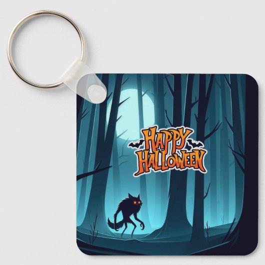 Halloween Werwolf und Kürbis Schlüsselanhänger (Vorderseite)