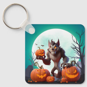 Halloween Werwolf und Kürbis Schlüsselanhänger