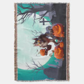 Halloween-Werwolf und Kürbisse Decke (Vorderseite Vertikal)