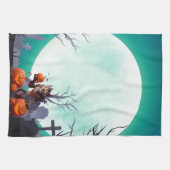 Halloween-Werwolf und Kürbisse Geschirrtuch (Horizontal)