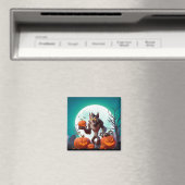 Halloween-Werwolf und Kürbisse Magnet (In Situ (Geschirrspüler))