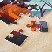 Halloween-Werwolf und Kürbisse Puzzle (Seite)