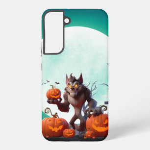 Halloween-Werwolf und Kürbisse Samsung Galaxy Hülle