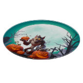 Halloween-Werwolf und Kürbisse Schneidebrett (Ecke)