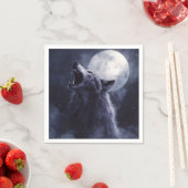 Halloween Werwolf Wolf Heulender Mond Serviette (Beispiel)