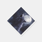 Halloween Werwolf Wolf Heulender Mond Serviette (Ecke)