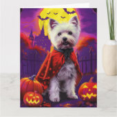 Halloween West Highland White Terrier Beängstigend Karte (Vorderseite)