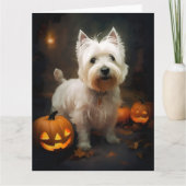 Halloween West Highland White Terrier Pumpkins Karte (Vorderseite)