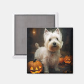 Halloween West Highland White Terrier Pumpkins Magnet (Vorderseite/Rückseite)