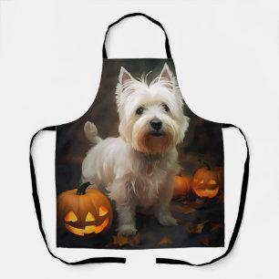 Halloween West Highland White Terrier Pumpkins Schürze