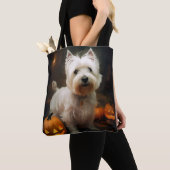 Halloween West Highland White Terrier Pumpkins Tasche (Von Nahem)