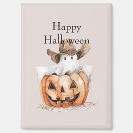Halloween Western Brauner Cowboy-Geist Kürbis Magnet