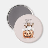 Halloween Western Brown Cowboy Ghost Pumpkin Magnet (Vorderseite/Rückseite)