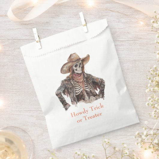 Halloween Western Brown Cowboy Skeleton Geschenktütchen (Ausgeschnitten)
