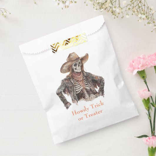 Halloween Western Brown Cowboy Skeleton Geschenktütchen (Versiegelt)